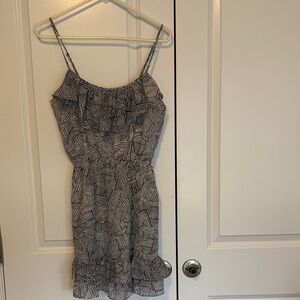 Moda International Black and White Geometric Mini Dress